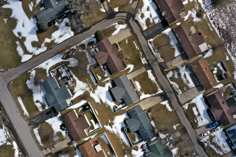 Aerial View of Subdivision Houses